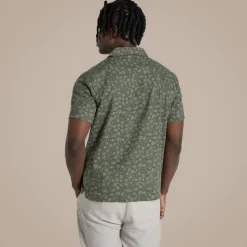 Herren NosiBotanical Pasport Kurzarm Hemd | Parka Green Print