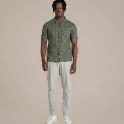 Herren NosiBotanical Pasport Kurzarm Hemd | Parka Green Print