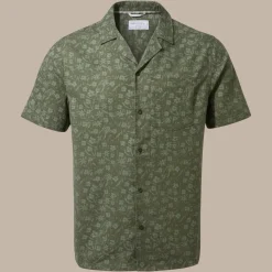 Herren NosiBotanical Pasport Kurzarm Hemd | Parka Green Print