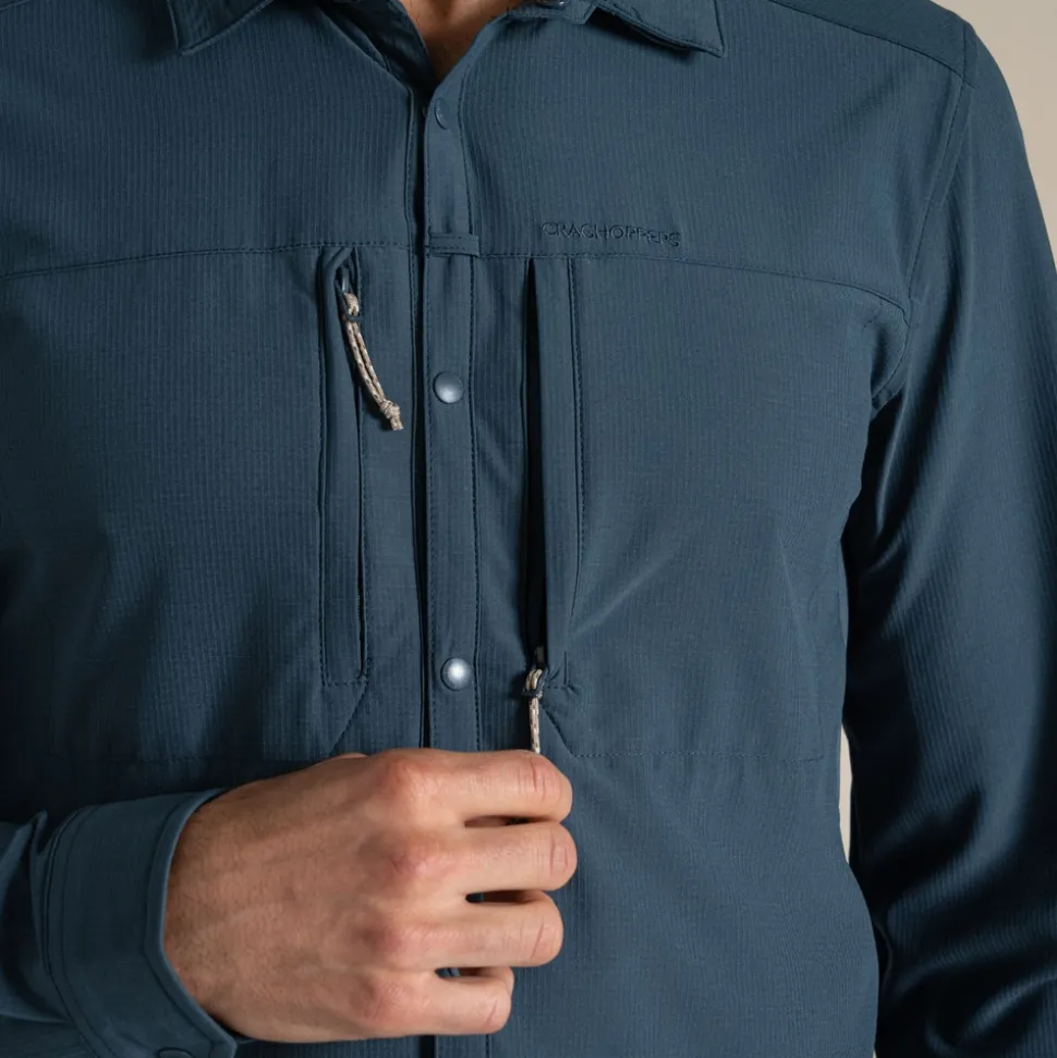 Herren NosiLife Pro Langarmshirt V | Blue Stone