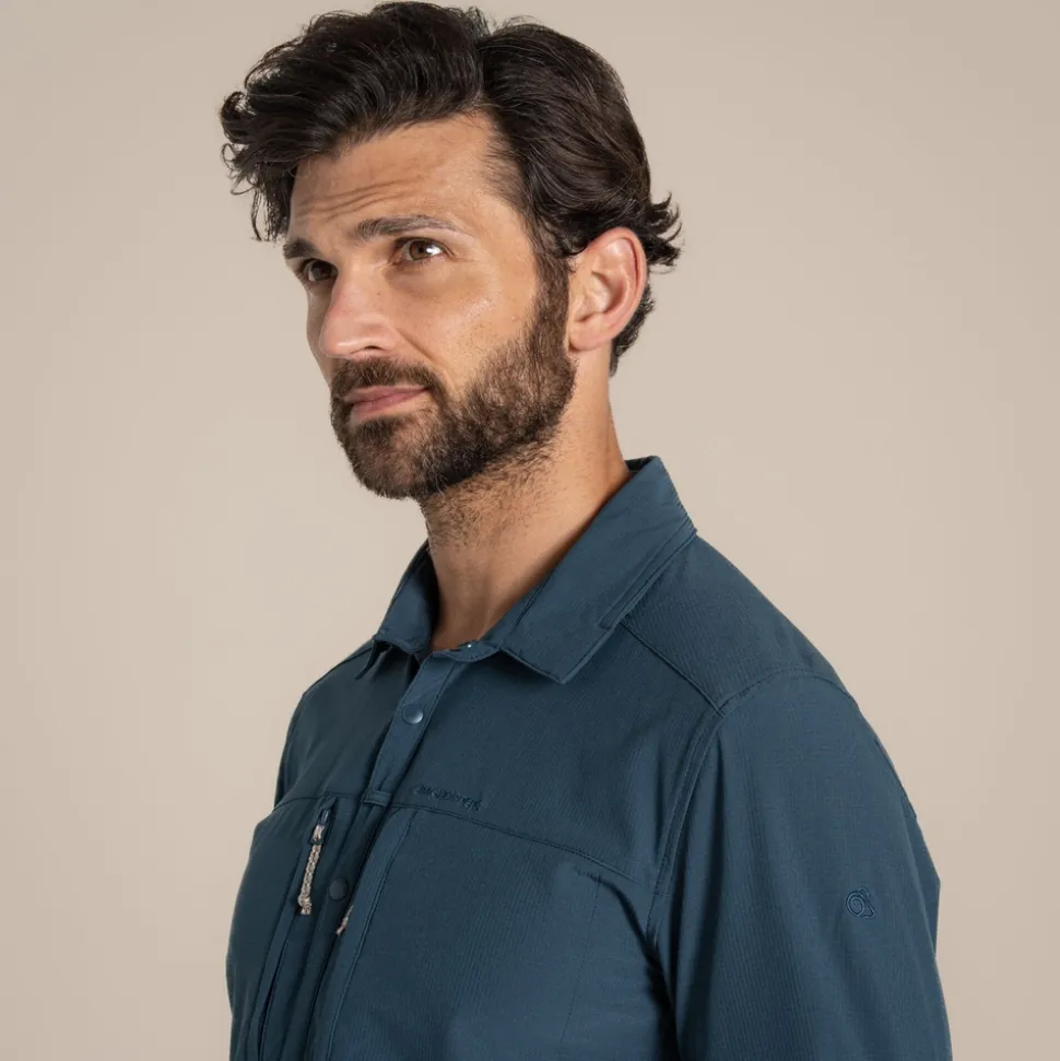 Herren NosiLife Pro Langarmshirt V | Blue Stone