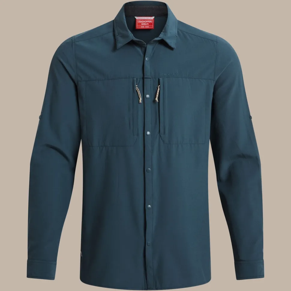 Herren NosiLife Pro Langarmshirt V | Blue Stone