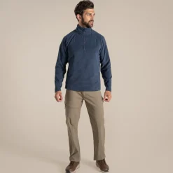 Herren-Fleecejacke Corey VI mit halbem Reißverschluss | Blue Navy Marl