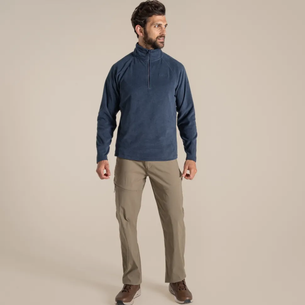 Herren-Fleecejacke Corey VI mit halbem Reißverschluss | Blue Navy Marl