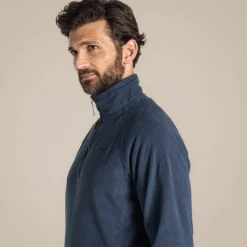 Herren-Fleecejacke Corey VI mit halbem Reißverschluss | Blue Navy Marl