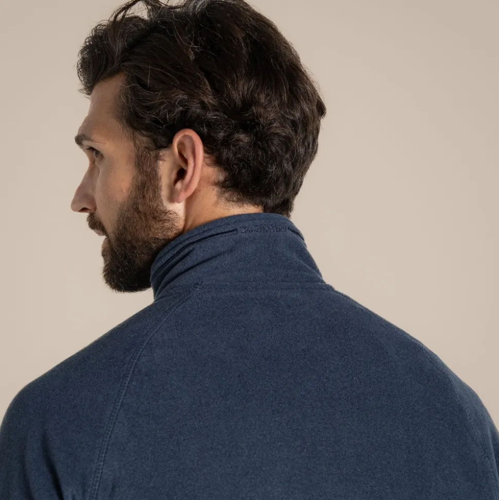 Herren-Fleecejacke Corey VI mit halbem Reißverschluss | Blue Navy Marl