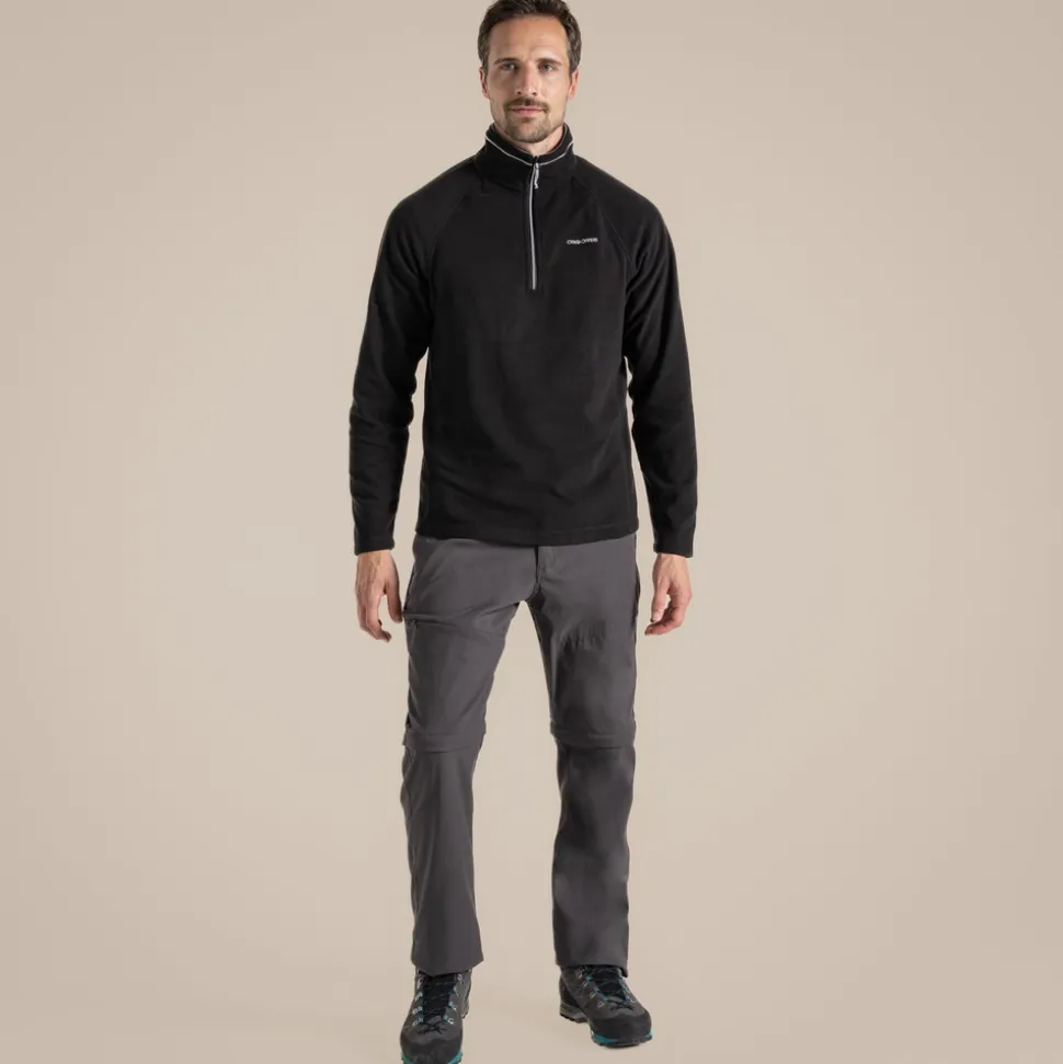 Herren-Fleecejacke Corey VI mit halbem Reißverschluss | Black