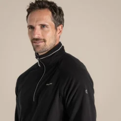 Herren-Fleecejacke Corey VI mit halbem Reißverschluss | Black