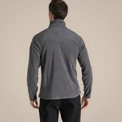 Herren-Fleecejacke Corey VI mit halbem Reißverschluss | Black Pepper Marl