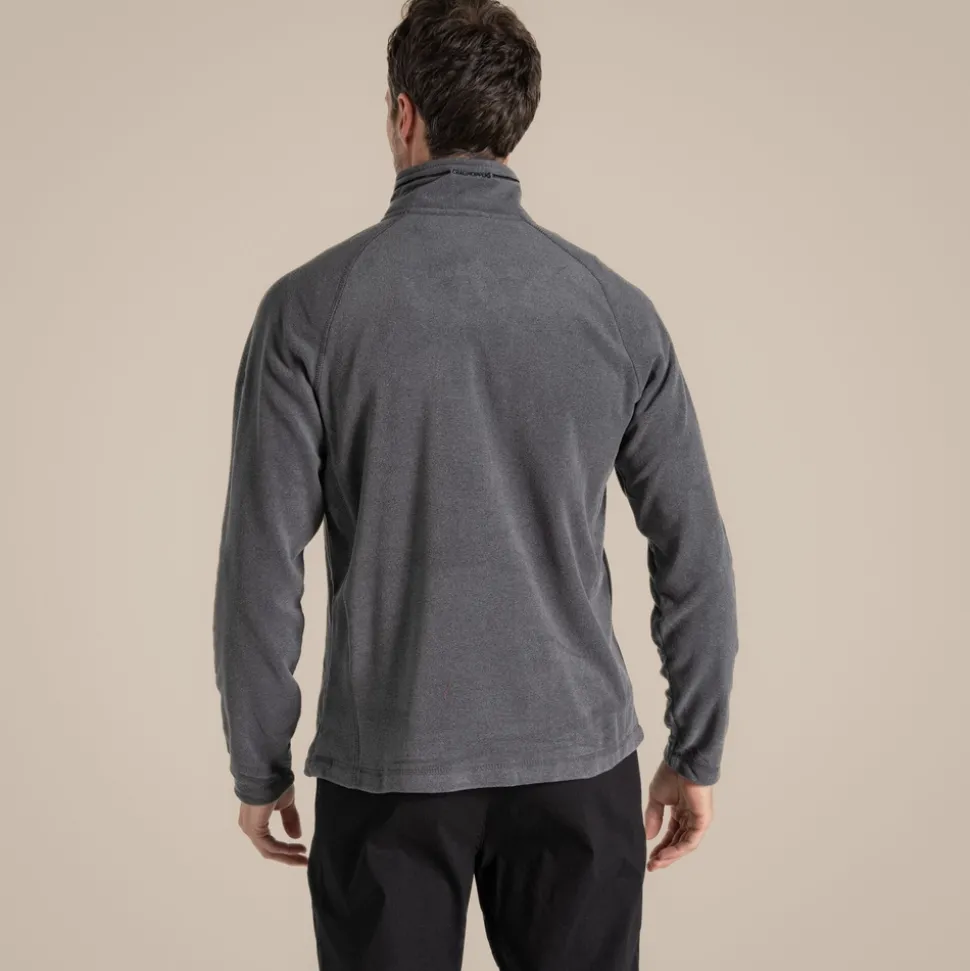 Herren-Fleecejacke Corey VI mit halbem Reißverschluss | Black Pepper Marl