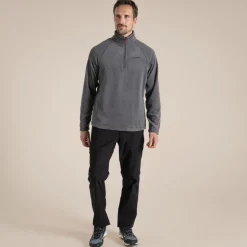 Herren-Fleecejacke Corey VI mit halbem Reißverschluss | Black Pepper Marl