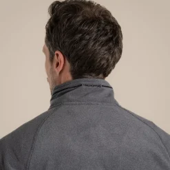 Herren-Fleecejacke Corey VI mit halbem Reißverschluss | Black Pepper Marl