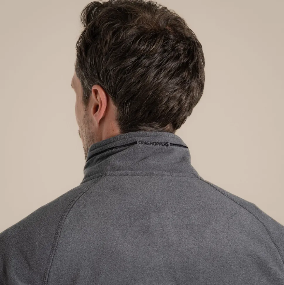 Herren-Fleecejacke Corey VI mit halbem Reißverschluss | Black Pepper Marl