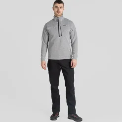 Herren-Fleecejacke Torney II mit halbem Reißverschluss | Dove Grey Marl