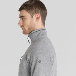 Herren-Fleecejacke Torney II mit halbem Reißverschluss | Dove Grey Marl