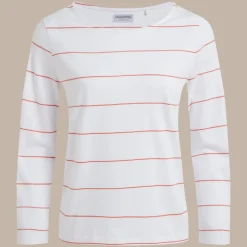 Katitia Langarmshirt für Damen | Red Sandstone Stripe