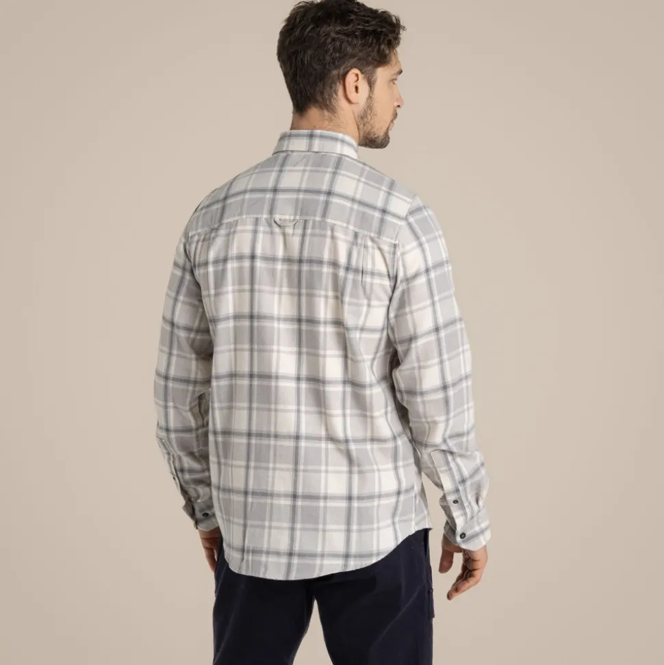 Kiwi Hemd mit langem Ärmel und Karomuster | Soft Grey Marl Check