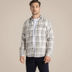 Kiwi Hemd mit langem Ärmel und Karomuster | Soft Grey Marl Check