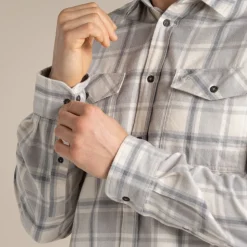 Kiwi Hemd mit langem Ärmel und Karomuster | Soft Grey Marl Check