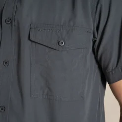 Kiwi-Kurzarmhemd für Herren | Dark Grey