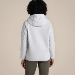Mari Full Zip Fleece mit Kapuze für Damen | Light Grey Marl