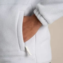 Mari Full Zip Fleece mit Kapuze für Damen | Light Grey Marl