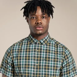 Men's Menlo Short Sleeved Shirt | Spruce Green Check