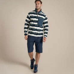 National Trust Losehill Half Zip Fleece für Herren | Tranquil Blue Print