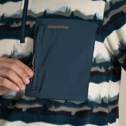 National Trust Losehill Half Zip Fleece für Herren | Tranquil Blue Print