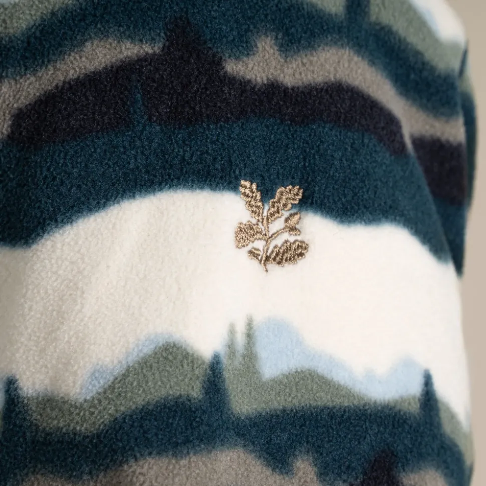 National Trust Losehill Half Zip Fleece für Herren | Tranquil Blue Print