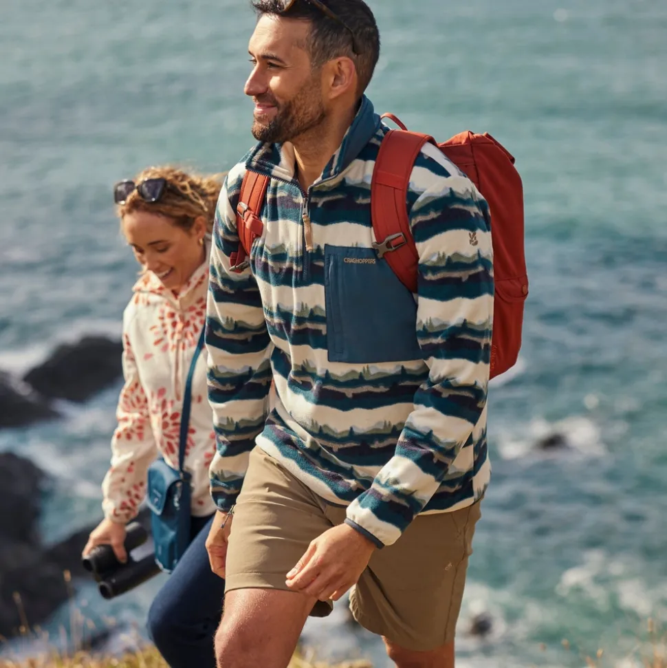 National Trust Losehill Half Zip Fleece für Herren | Tranquil Blue Print