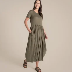Nosibotanical Ember-Longline-Kleid für Damen | Wild Olive