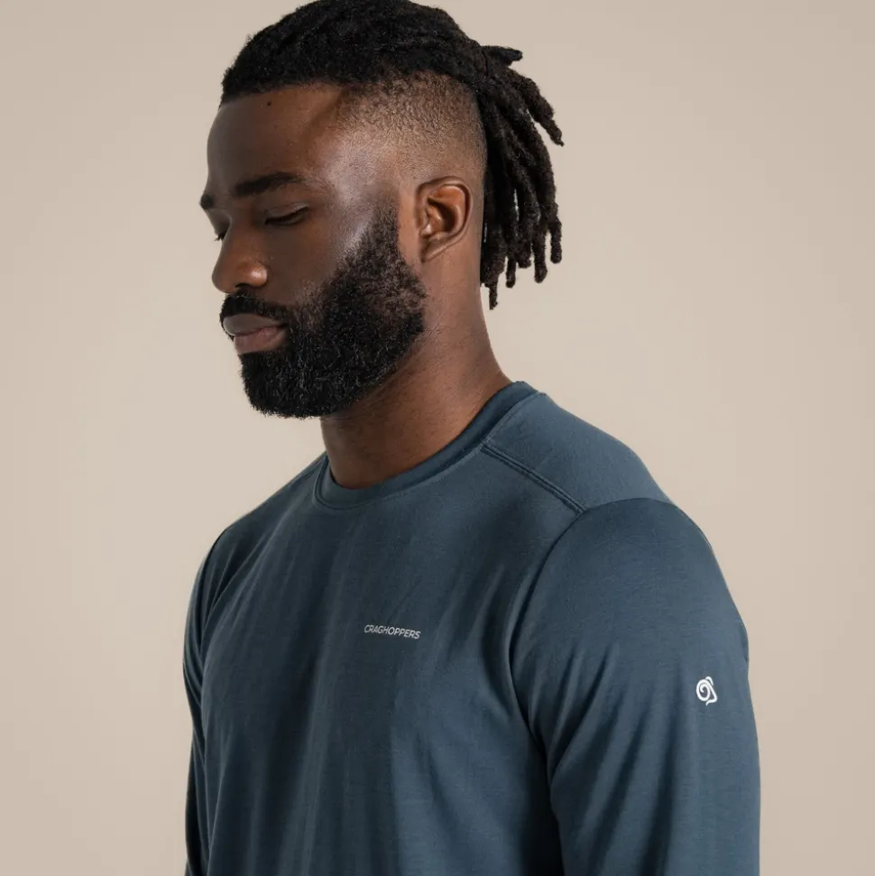 Nosilife Abel Langarm-T-Shirt für Herren | Blue Stone