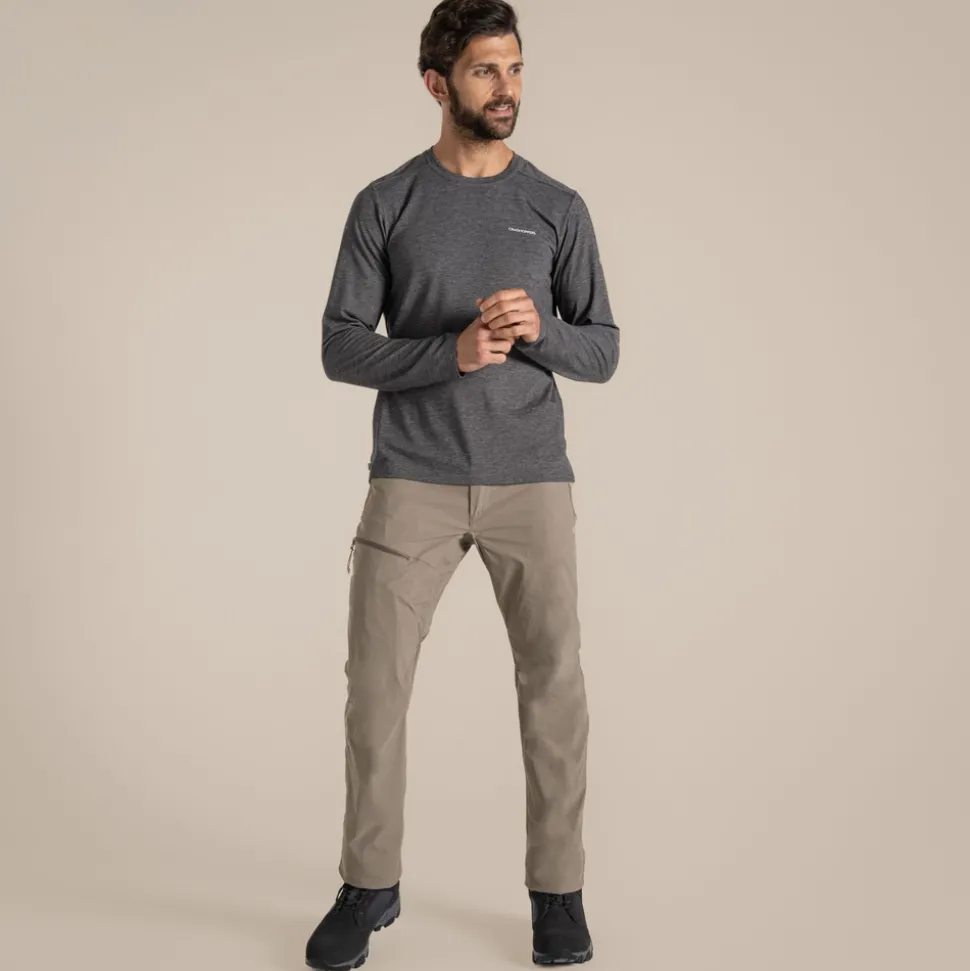 Nosilife Abel Langarm-T-Shirt für Herren | Black Pepper Marl