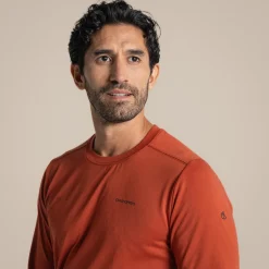 Nosilife Abel Langarm-T-Shirt für Herren | Red Beach