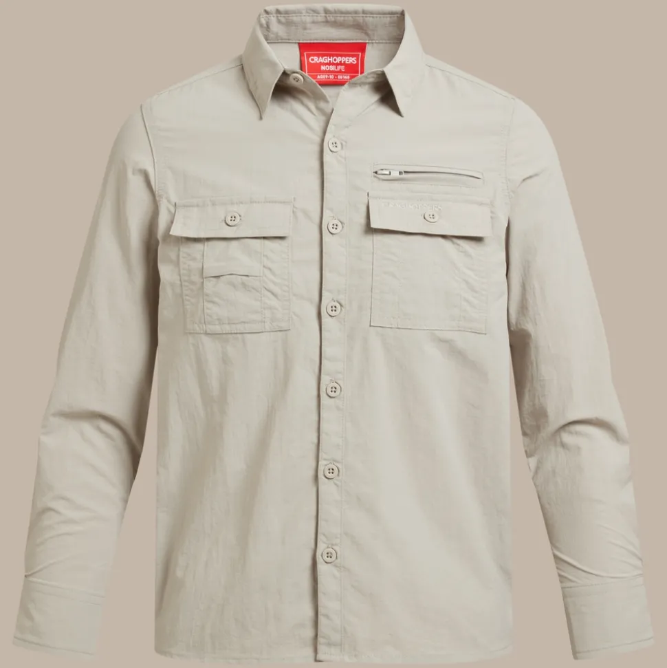 NosiLife Adventure Langarmshirt für Kinder | Parchment