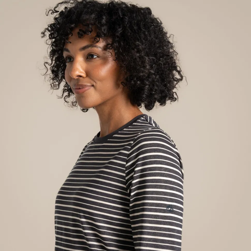 NosiLife Akona Langarmshirt für Damen | Charcoal Stripe