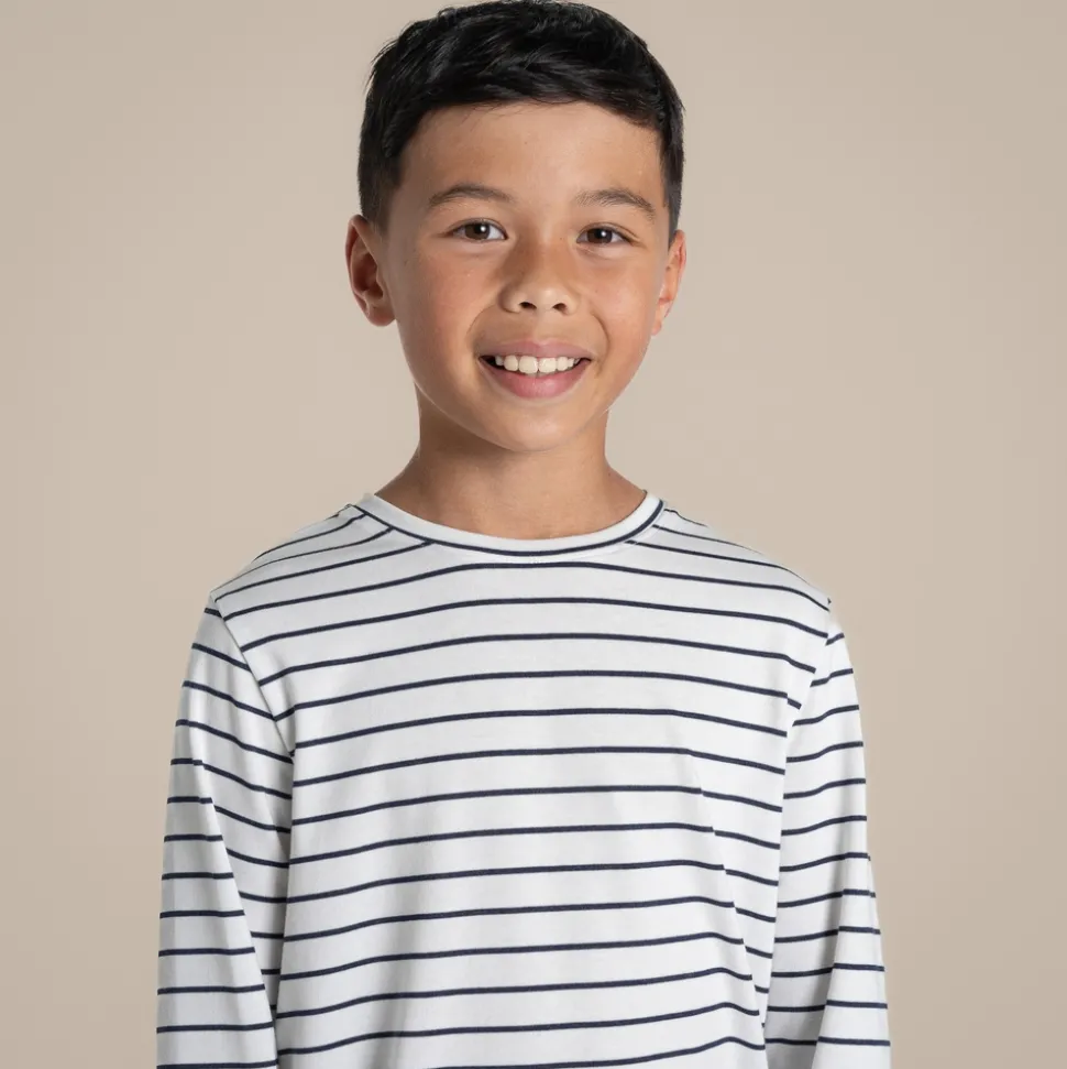 Nosilife Cruz Langarm-T-Shirt für Kinder | Blue Navy Stripe