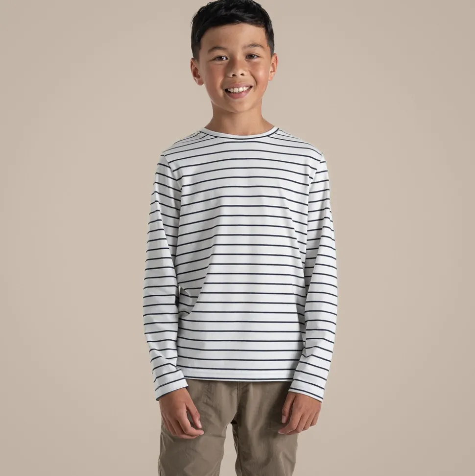 Nosilife Cruz Langarm-T-Shirt für Kinder | Blue Navy Stripe