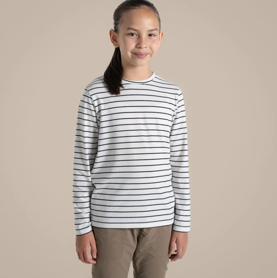 Nosilife Cruz Langarm-T-Shirt für Kinder | Blue Navy Stripe