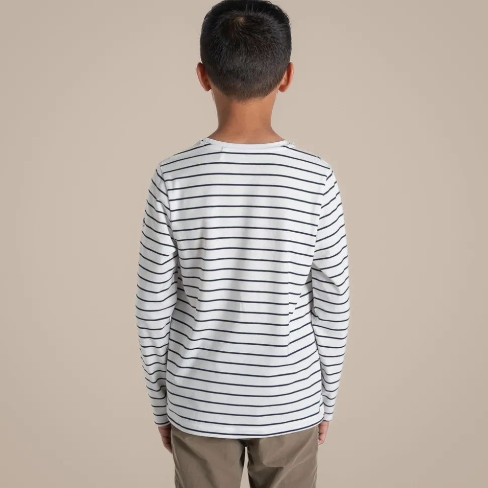 Nosilife Cruz Langarm-T-Shirt für Kinder | Blue Navy Stripe