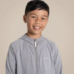 Nosilife Frey Kapuzenjacke für Kinder | Soft Grey Marl