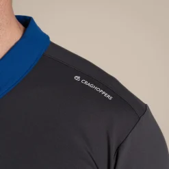 NosiLife Golf Avro Polohemd mit kurzem Ärmel für Herren | Dark Iron / Deep Marina