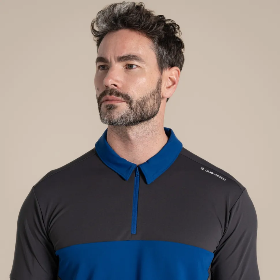 NosiLife Golf Avro Polohemd mit kurzem Ärmel für Herren | Dark Iron / Deep Marina