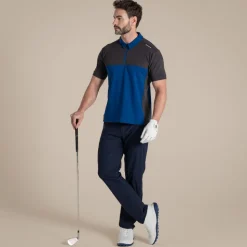 NosiLife Golf Avro Polohemd mit kurzem Ärmel für Herren | Dark Iron / Deep Marina