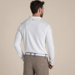 Nosilife Golf Bramshaw Langarm Polohemd für Herren | White