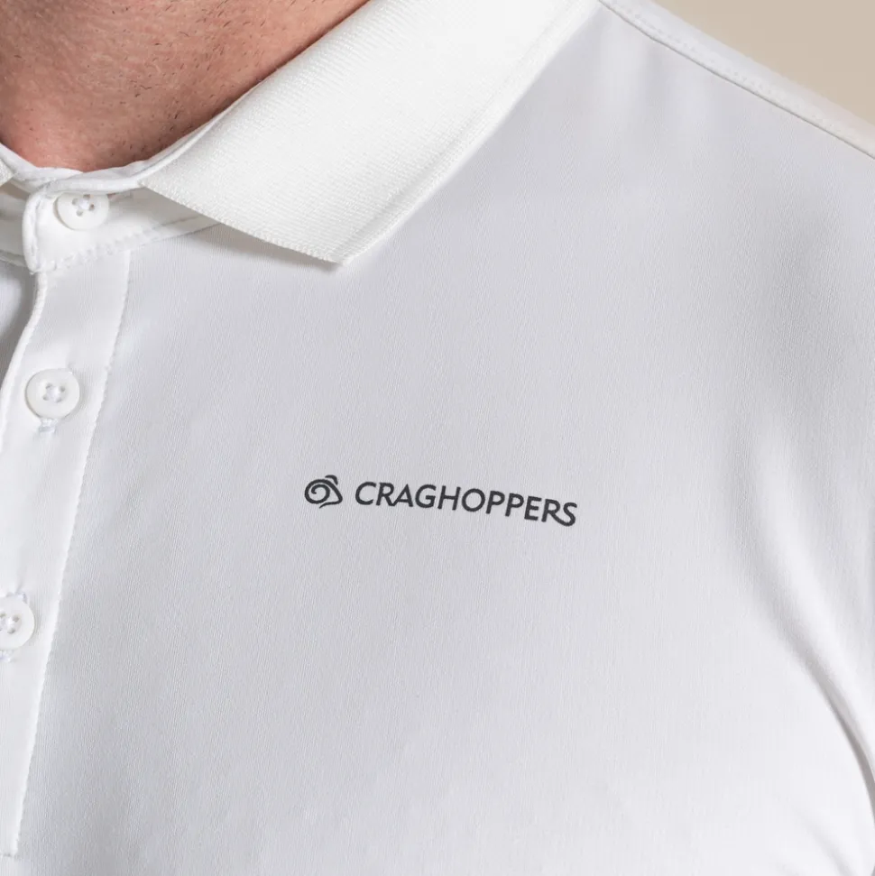 Nosilife Golf Bramshaw Langarm Polohemd für Herren | White