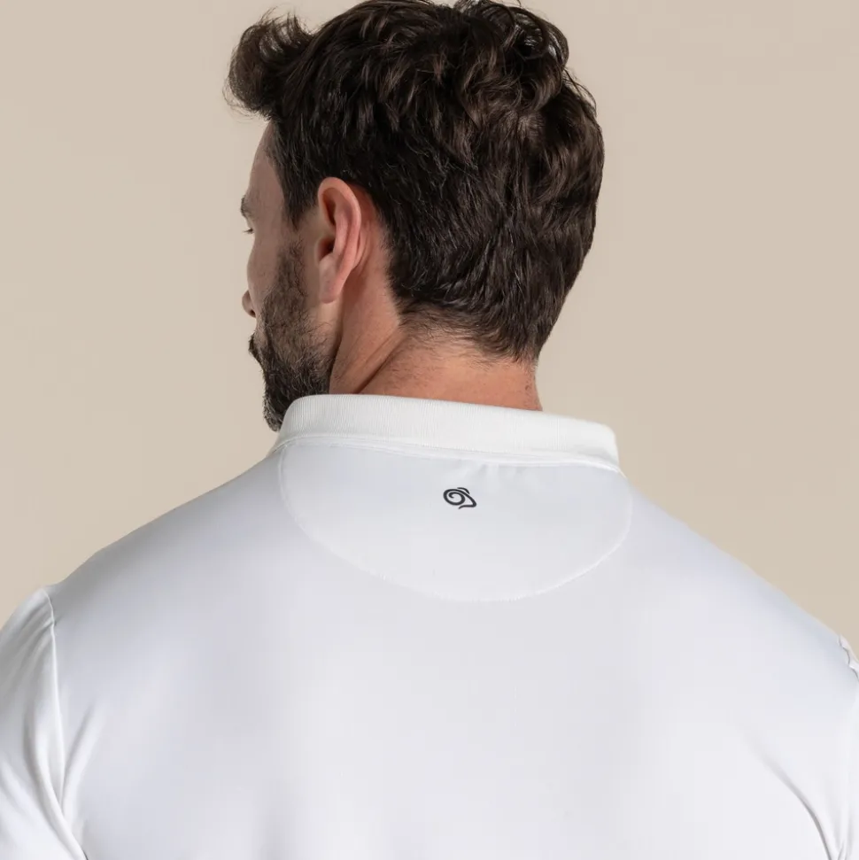 Nosilife Golf Bramshaw Langarm Polohemd für Herren | White