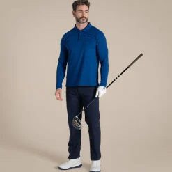 Nosilife Golf Bramshaw Langarm Polohemd für Herren | Deep Marina