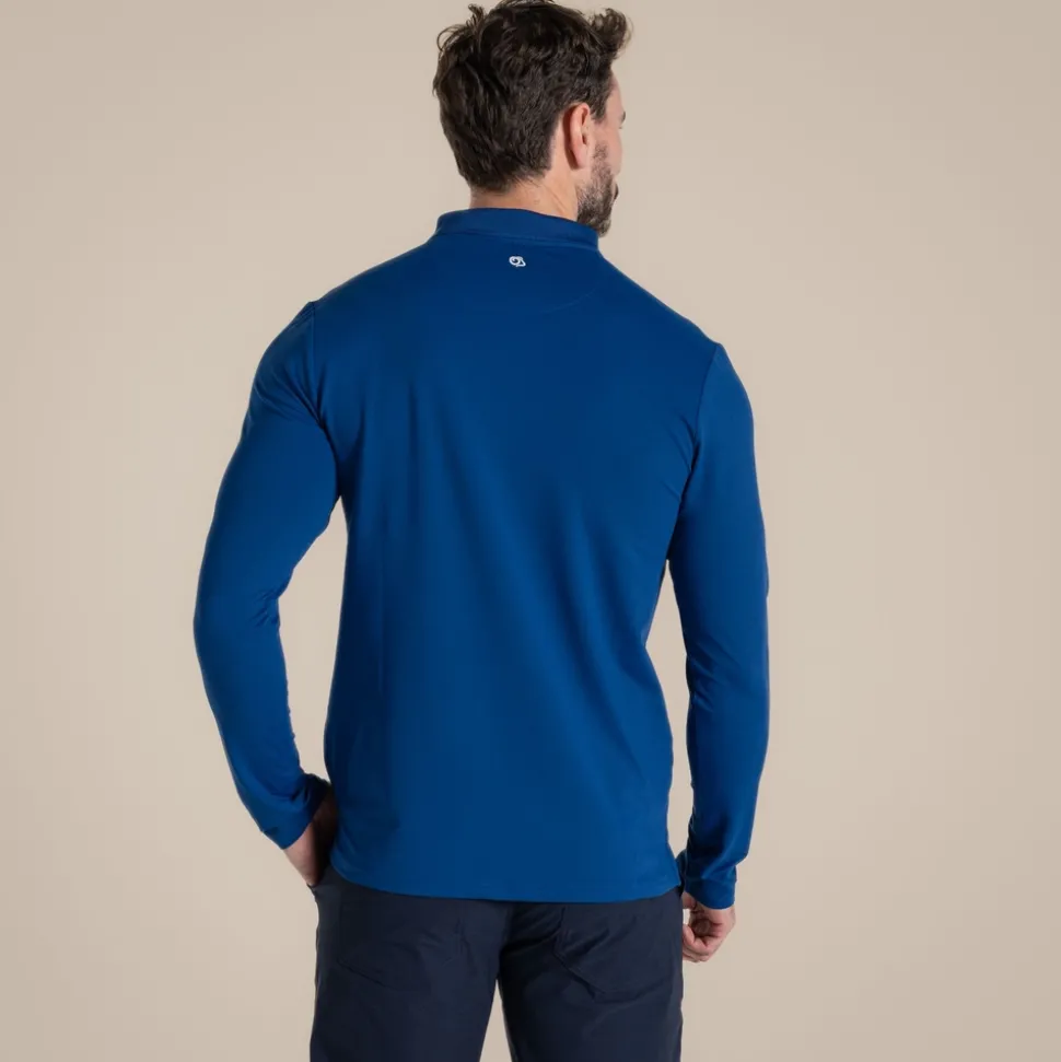 Nosilife Golf Bramshaw Langarm Polohemd für Herren | Deep Marina